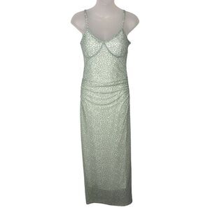 Streetwear Society Green Floral Print Sleeveless Dress Size Medium